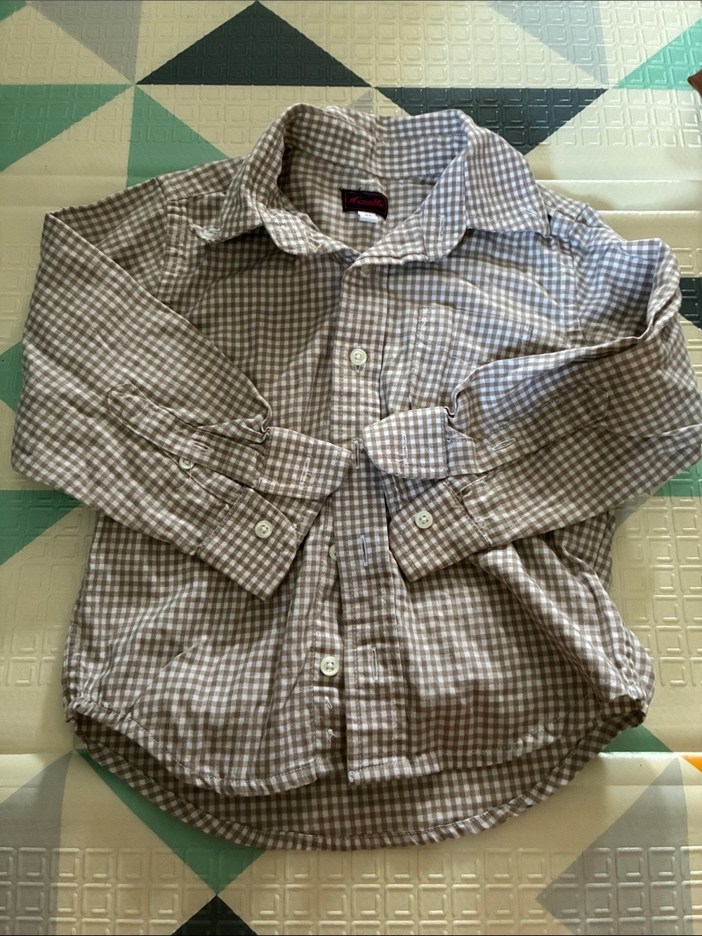 20/25$ 🧸 Brown Check Long-Sleeve Shirt